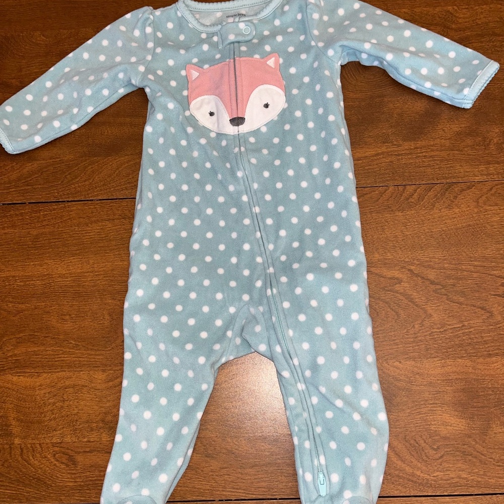 Carter's Teal Fleece Fox Footie